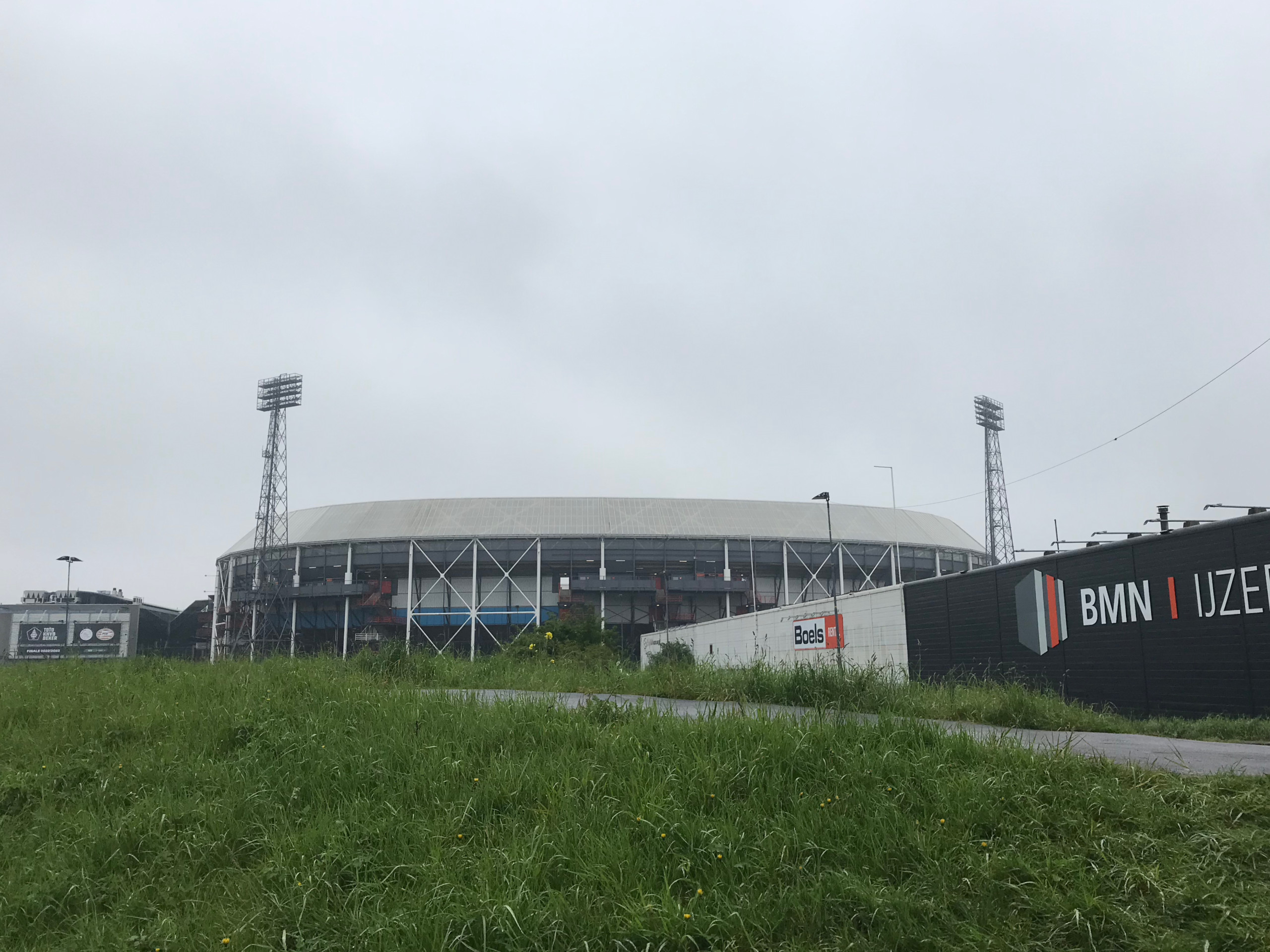 Feyenoord’s home stadium the Kuip is hard to miss from any direction.